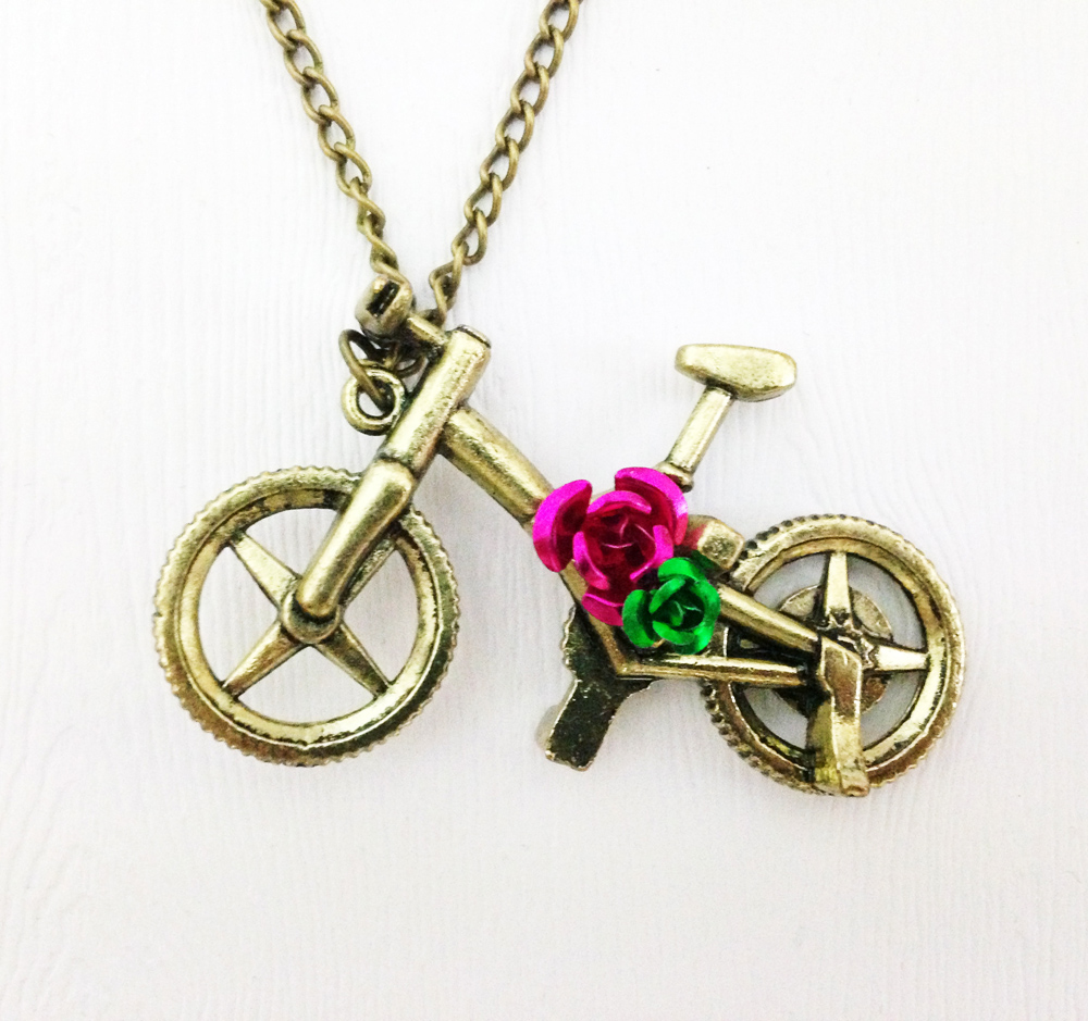 Bicycle Pendant Necklace Antique Bronze Bicycle Necklace Bicycle